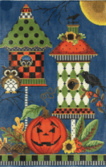 Kelly Clark Needlepoint - Halloween Crow Birdhouse